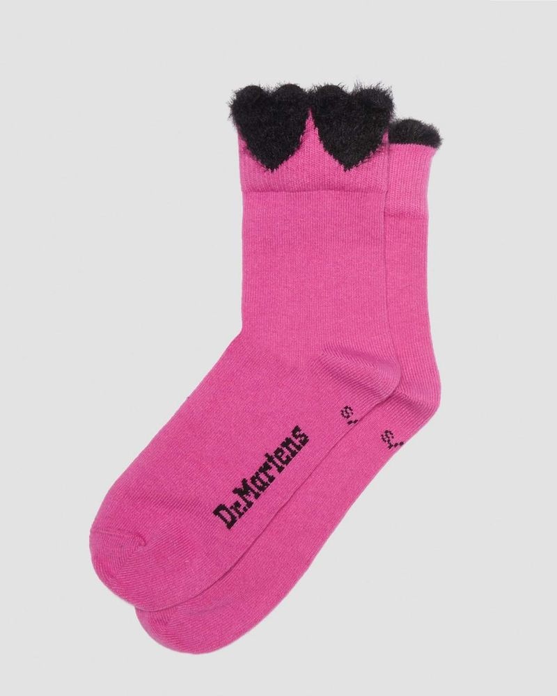 Dr Martin Martens Heart Detail Cotton Blend Socks (Organic Cotton Blend) Socks Thrift Pink | FT95-X9ZV