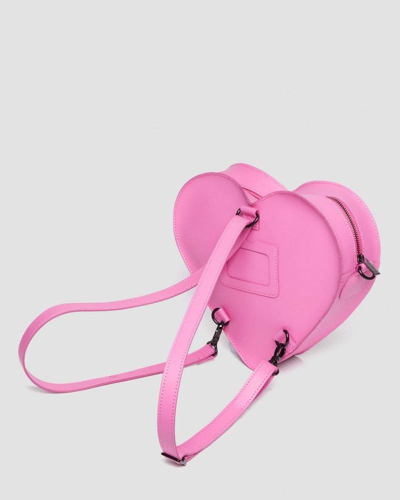 Dr Martin Martens Heart Shaped Leather Backpack (Kiev) Bags & Backpacks Thrift Pink | FS83-R9AN