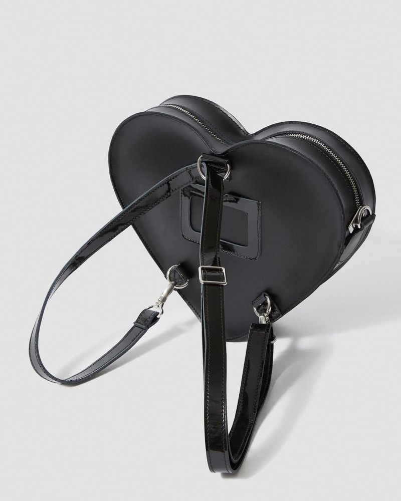 Dr Martin Martens Heart Shaped Leather Backpack (Kiev) Bags & Backpacks Black | YM33-T2RJ