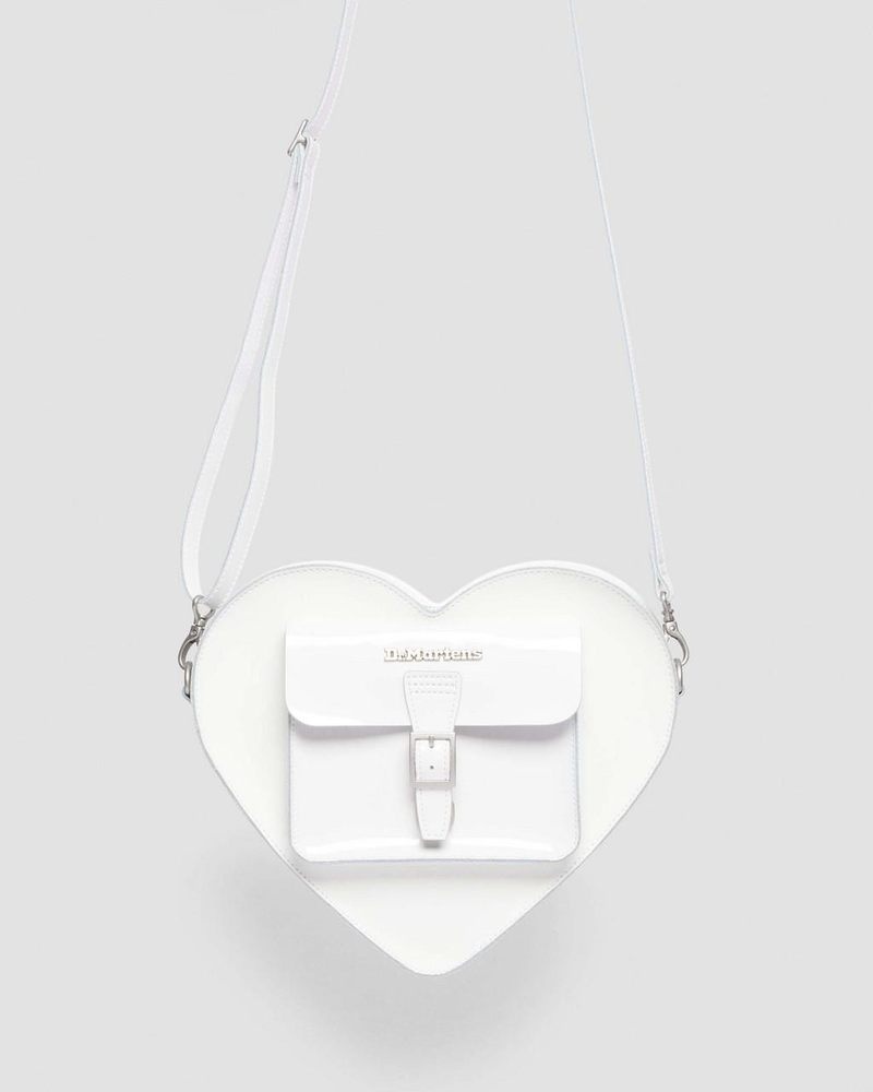 Dr Martin Martens Heart Shaped Leather Backpack (Kiev) Bags & Backpacks White | XB63-N6MU