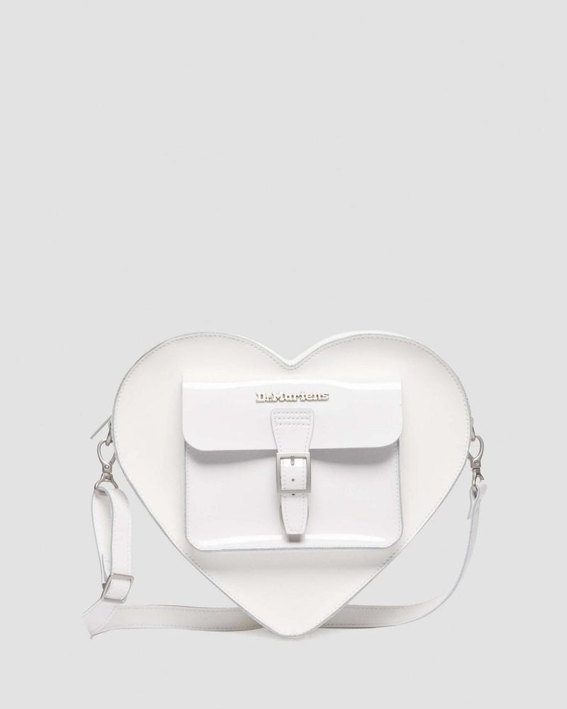 Dr Martin Martens Heart Shaped Leather Backpack (Kiev) Bags & Backpacks White | XB63-N6MU