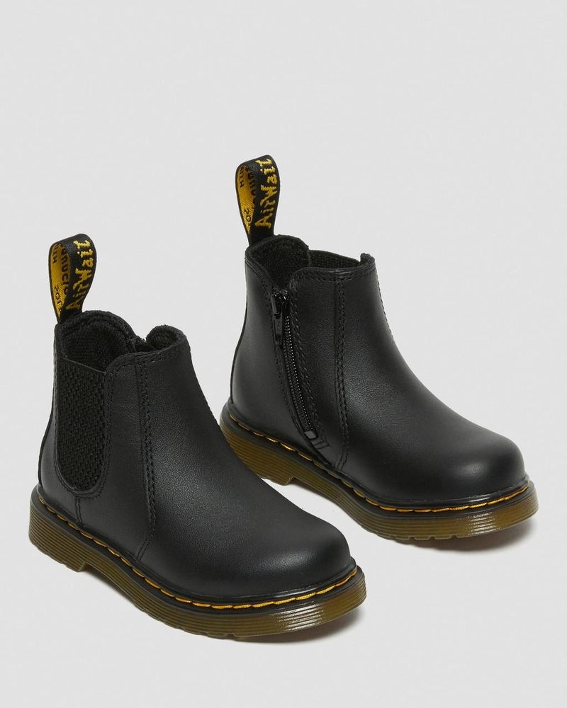 Dr Martin Martens Infant/Toddler 2976 Softy T Leather Chelsea Boots (Softy T) Boots Black | TT72-V9NI