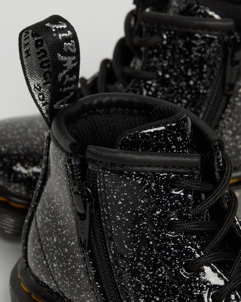 Dr Martin Martens Infant 1460 Glitter Ankle Boots (Cosmic Glitter) Boots Black | VD02-U3PW