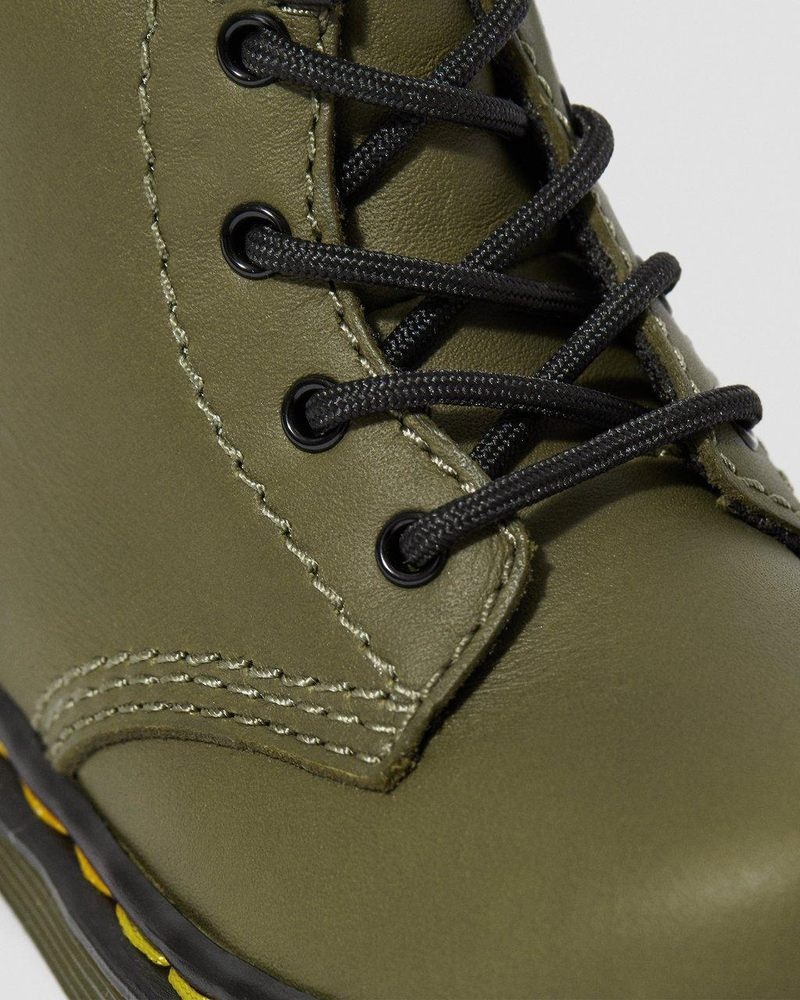 Dr Martin Martens Infant 1460 Leather Lace Up Boots (Romario) Boots Olive | ES18-S8BS