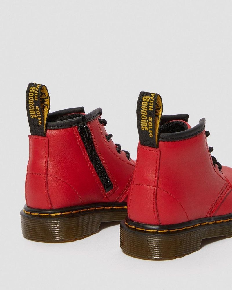 Dr Martin Martens Infant 1460 Leather Lace Up Boots (Romario) Boots Red | EB75-H0OE