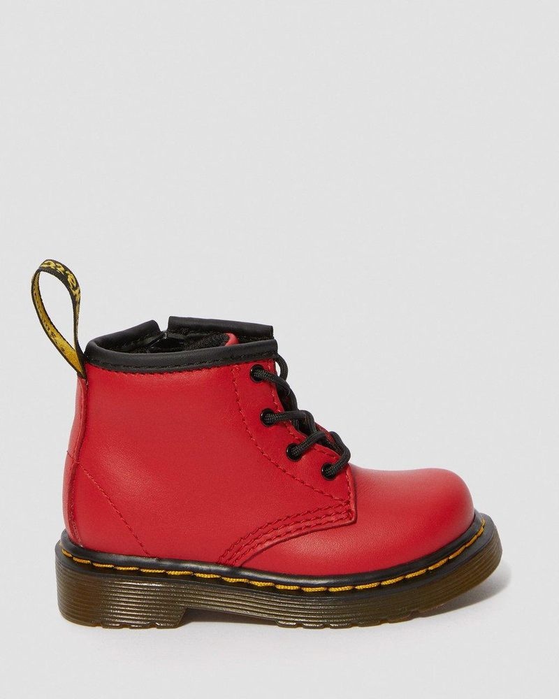 Dr Martin Martens Infant 1460 Leather Lace Up Boots (Romario) Boots Red | EB75-H0OE