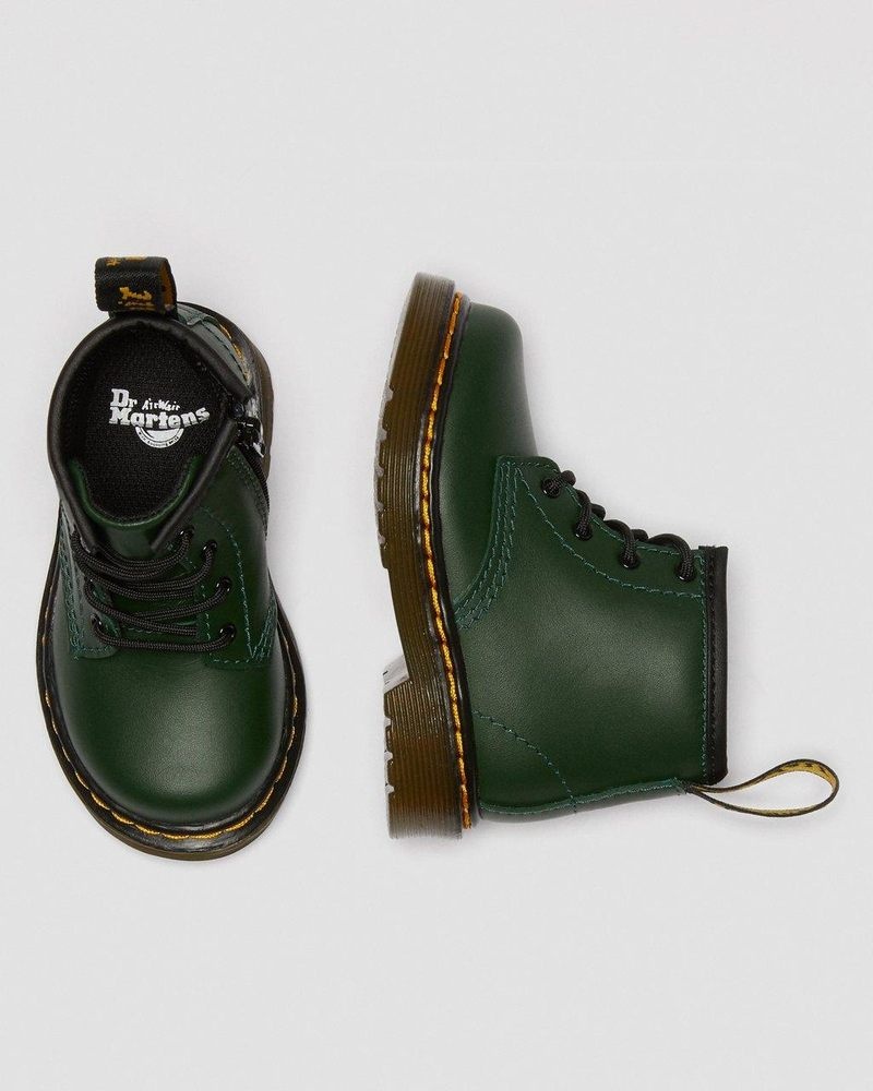 Dr Martin Martens Infant 1460 Leather Lace Up Boots (Romario) Boots Green | EE13-H5UN