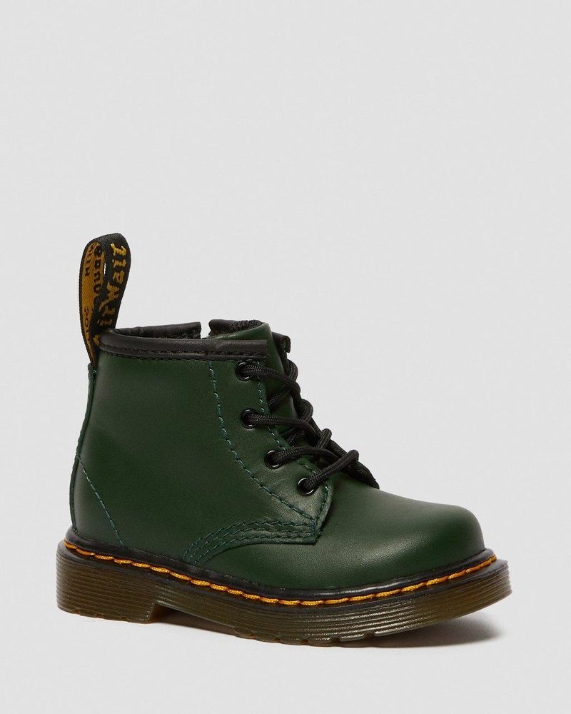 Dr Martin Martens Infant 1460 Leather Lace Up Boots (Romario) Boots Green | EE13-H5UN