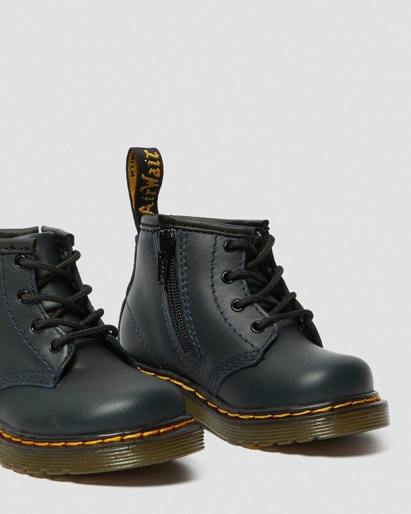 Dr Martin Martens Infant 1460 Leather Lace Up Boots (Romario) Boots Navy | ZG74-W0GX