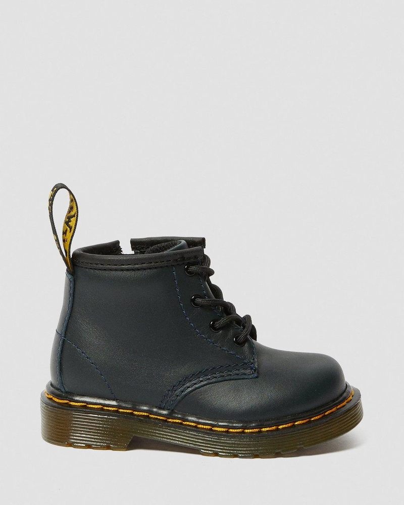 Dr Martin Martens Infant 1460 Leather Lace Up Boots (Romario) Boots Navy | ZG74-W0GX