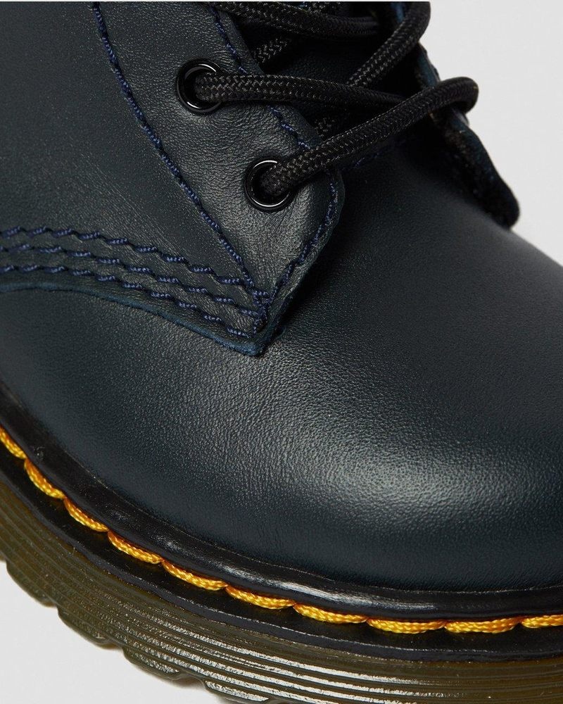 Dr Martin Martens Infant 1460 Leather Lace Up Boots (Romario) Boots Navy | ZG74-W0GX