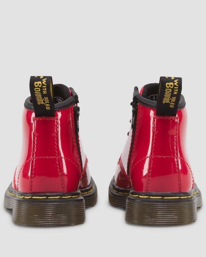 Dr Martin Martens Infant 1460 Patent Leather Lace Up Boots (Patent Leather) Boots Red | IN15-R2YZ