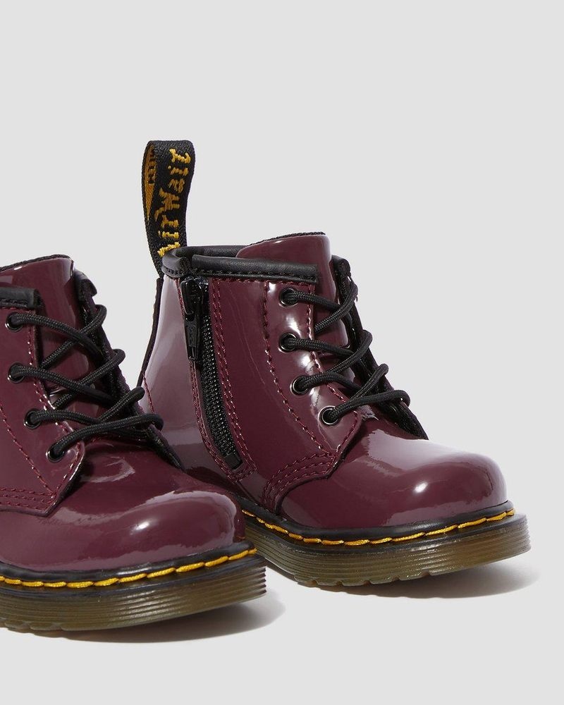 Dr Martin Martens Infant 1460 Patent Leather Lace Up Boots (Patent Leather) Boots Plum | TR21-U3WA