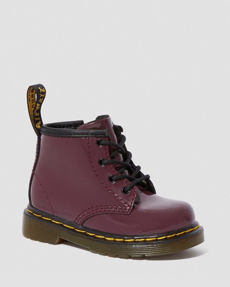 Dr Martin Martens Infant 1460 Patent Leather Lace Up Boots (Patent Leather) Boots Plum | TR21-U3WA