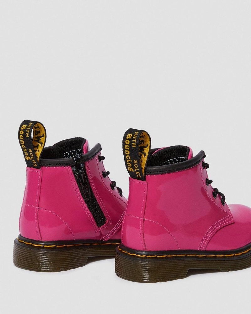 Dr Martin Martens Infant 1460 Patent Leather Lace Up Boots (Patent Leather) Boots Hot Pink | KE73-X7EM