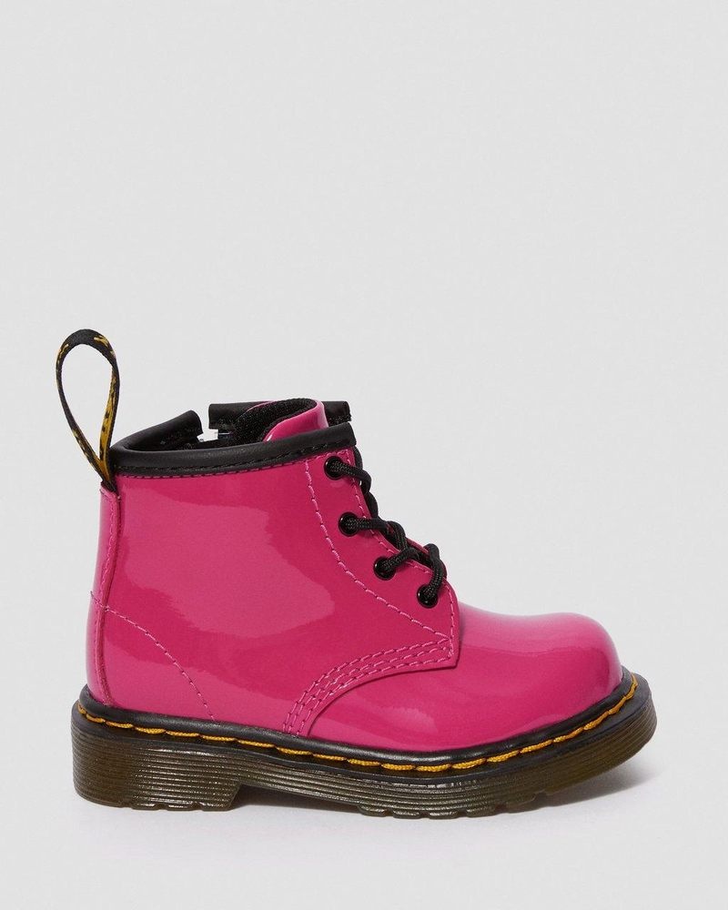 Dr Martin Martens Infant 1460 Patent Leather Lace Up Boots (Patent Leather) Boots Hot Pink | KE73-X7EM