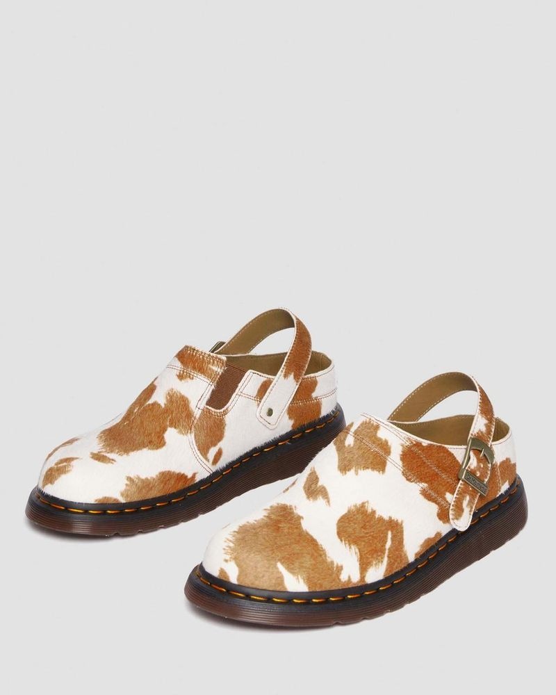 Dr Martin Martens Isham Hair-On Cow Print Slingback Mules (Hair On) Sandals Jersey Cow Print | AP89-F3QU