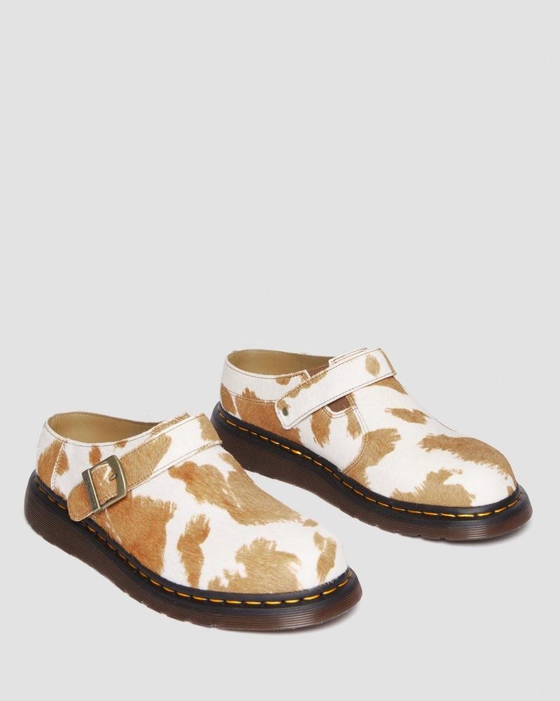 Dr Martin Martens Isham Hair-On Cow Print Slingback Mules (Hair On) Sandals Jersey Cow Print | AP89-F3QU