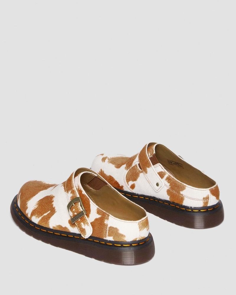 Dr Martin Martens Isham Hair-On Cow Print Slingback Mules (Hair On) Sandals Jersey Cow Print | AP89-F3QU