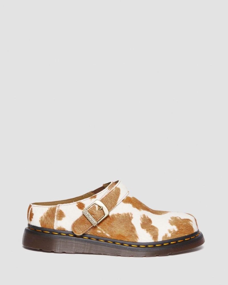 Dr Martin Martens Isham Hair-On Cow Print Slingback Mules (Hair On) Sandals Jersey Cow Print | AP89-F3QU