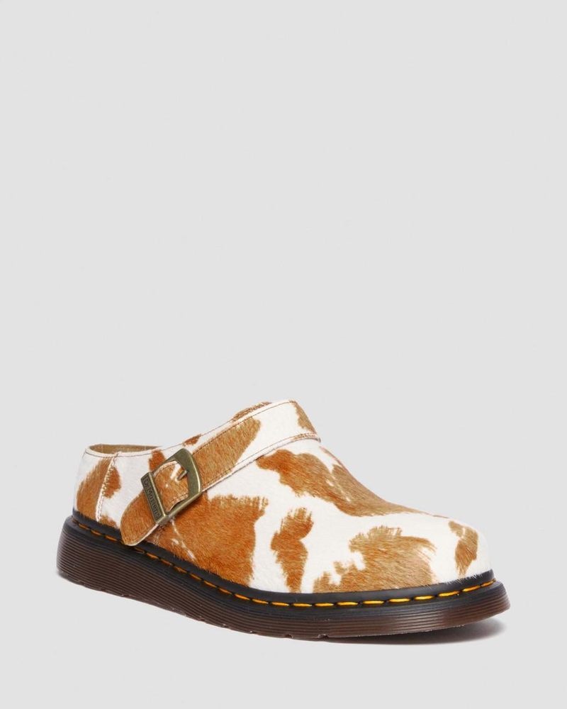 Dr Martin Martens Isham Hair-On Cow Print Slingback Mules (Hair On) Sandals Jersey Cow Print | AP89-F3QU