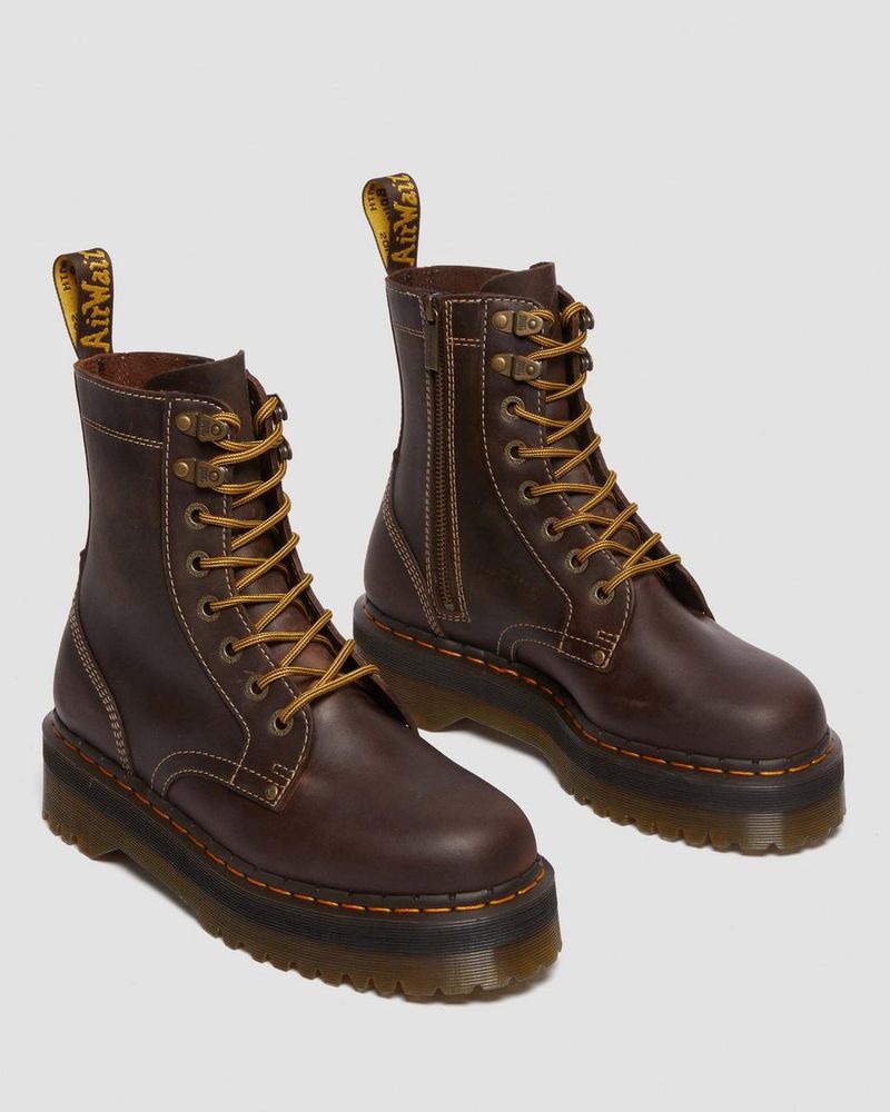 Dr Martin Martens Jadon Boot Arc Crazy Horse Platforms (Crazy Horse) Platforms Boots Brown | FA44-I2PJ