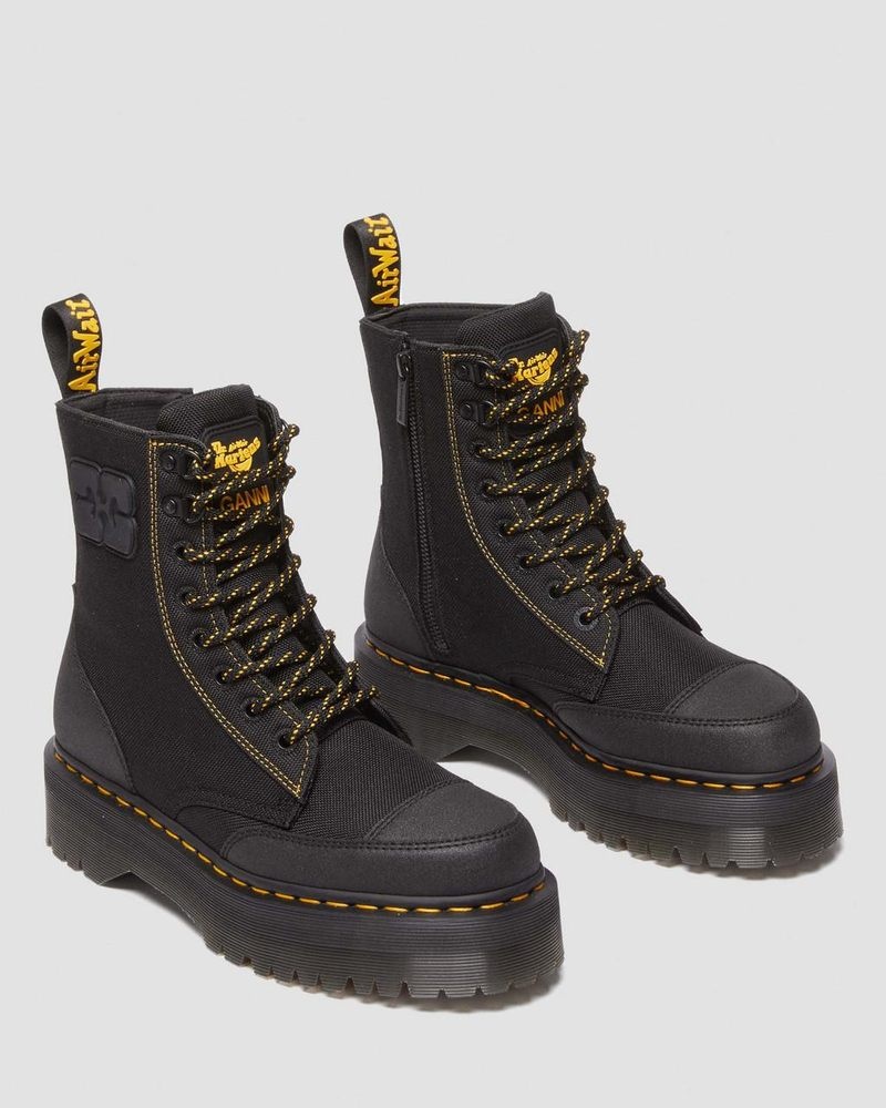 Dr Martin Martens Jadon Boot Ganni Extra Tough Platforms Boots Black | DW70-Z9IX