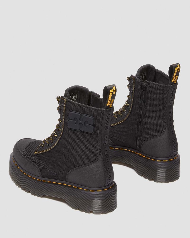 Dr Martin Martens Jadon Boot Ganni Extra Tough Platforms Boots Black | DW70-Z9IX