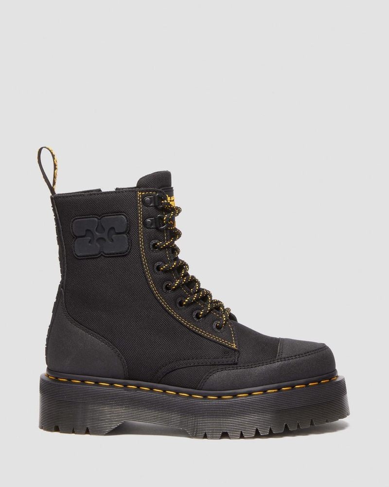 Dr Martin Martens Jadon Boot Ganni Extra Tough Platforms Boots Black | DW70-Z9IX