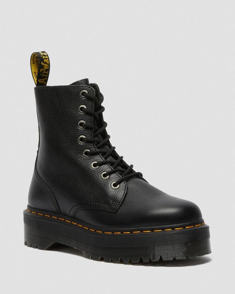 Dr Martin Martens Jadon III Boot Pisa Leather Platforms (Pisa) Platforms Boots Black | YM79-Z5QR