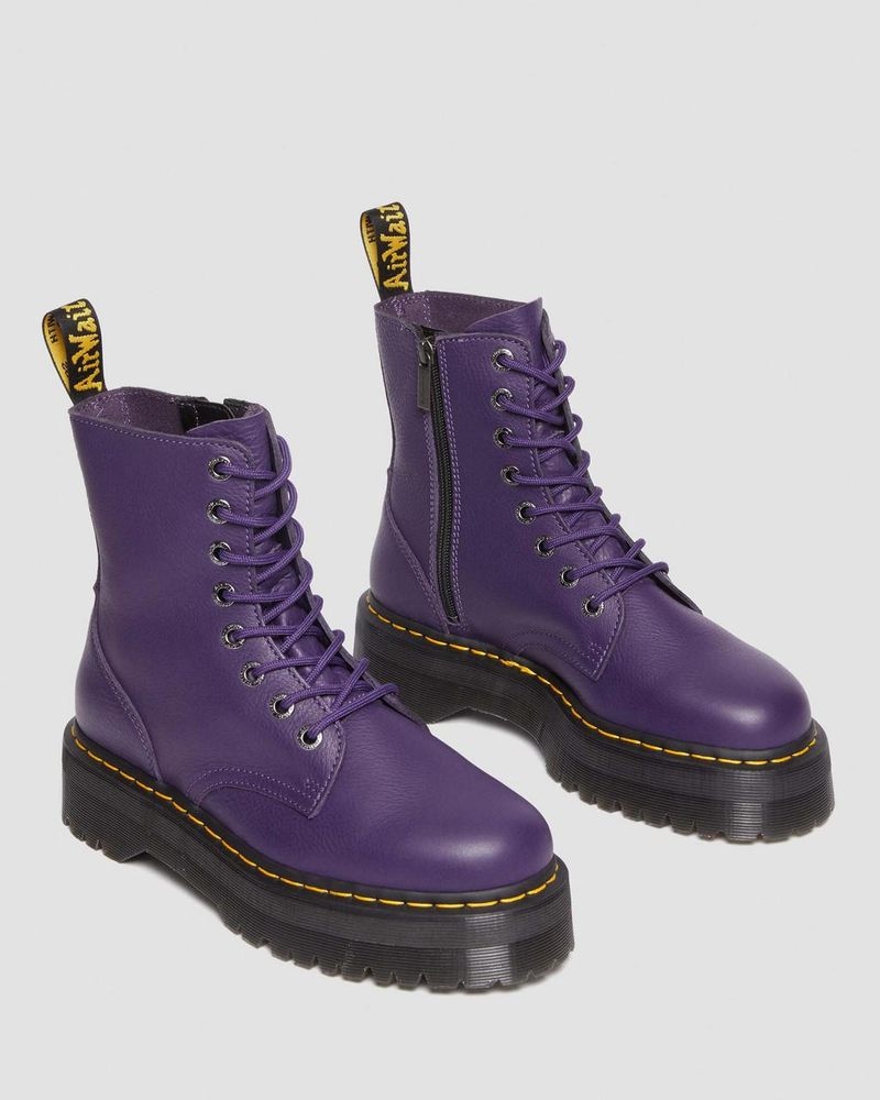 Dr Martin Martens Jadon III Boot Pisa Leather Platforms (Pisa) Platforms Boots RICH PURPLE | HC16-L2PO