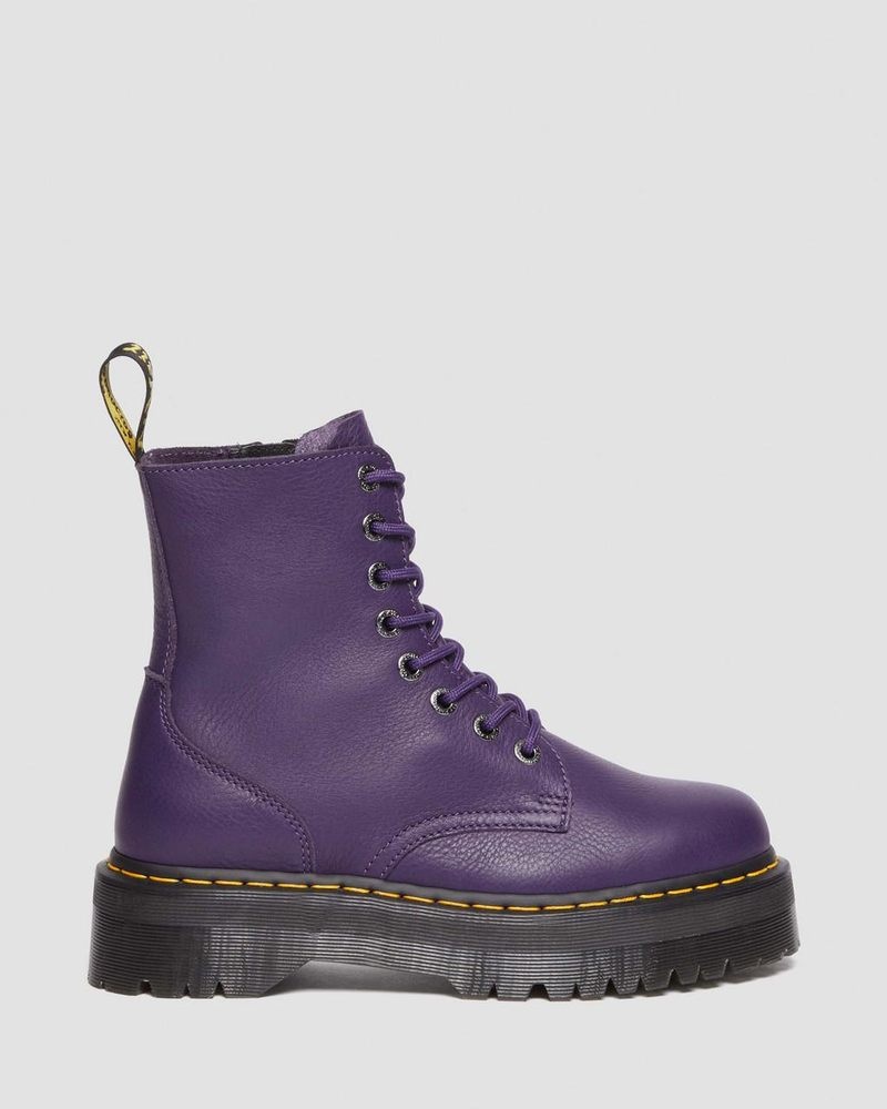 Dr Martin Martens Jadon III Boot Pisa Leather Platforms (Pisa) Platforms Boots RICH PURPLE | HC16-L2PO