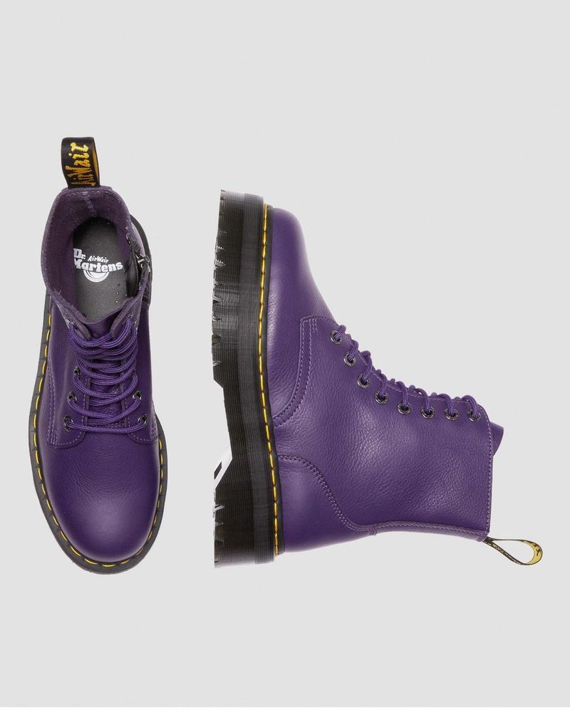 Dr Martin Martens Jadon III Boot Pisa Leather Platforms (Pisa) Platforms Boots RICH PURPLE | HC16-L2PO