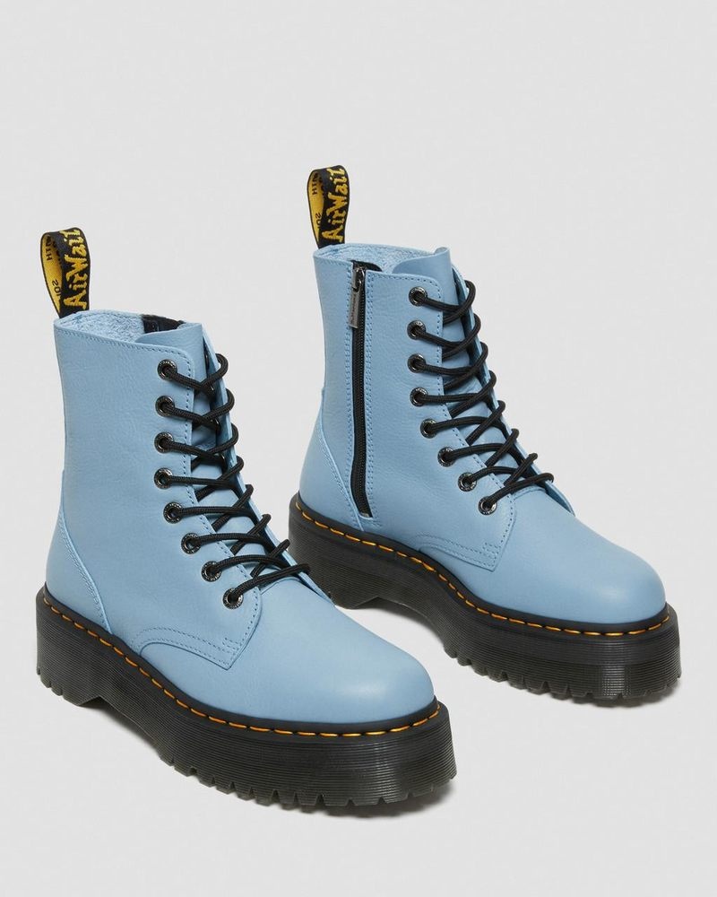 Dr Martin Martens Jadon III Boot Pisa Leather Platforms (Pisa) Platforms Boots Blue | AW82-U0TR