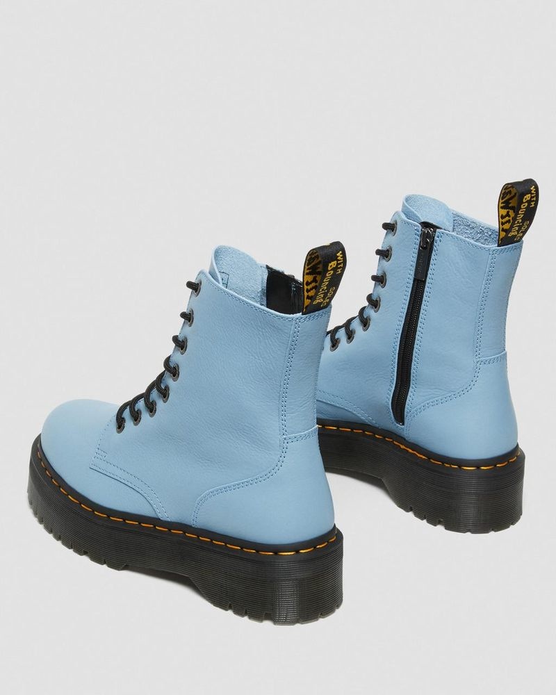 Dr Martin Martens Jadon III Boot Pisa Leather Platforms (Pisa) Platforms Boots Blue | AW82-U0TR