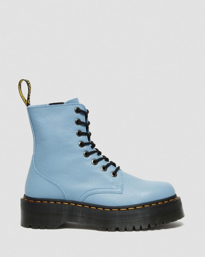 Dr Martin Martens Jadon III Boot Pisa Leather Platforms (Pisa) Platforms Boots Blue | AW82-U0TR