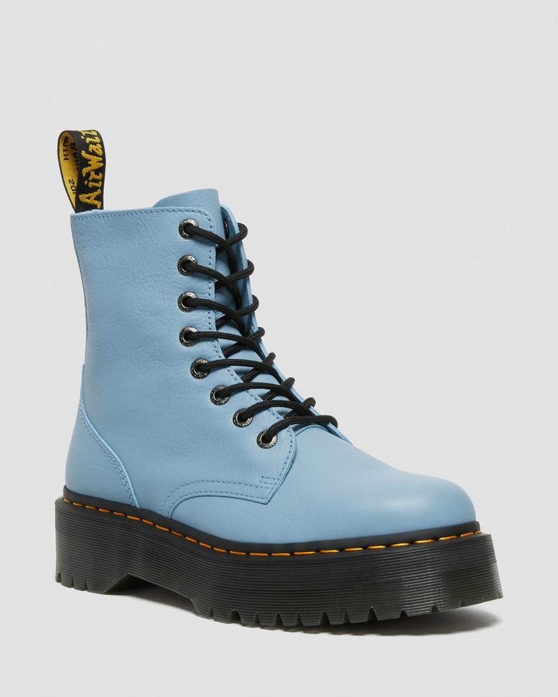 Dr Martin Martens Jadon III Boot Pisa Leather Platforms (Pisa) Platforms Boots Blue | AW82-U0TR