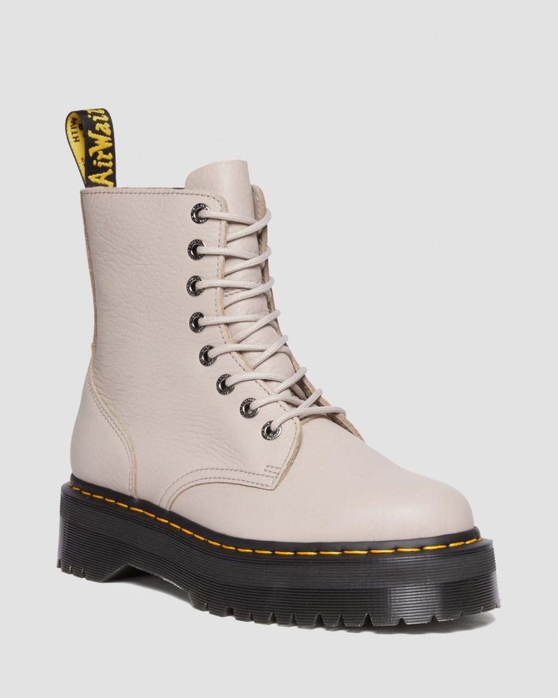 Dr Martin Martens Jadon III Boot Pisa Leather Platforms (Pisa) Platforms Boots Vintage Taupe | BW85-I5IB