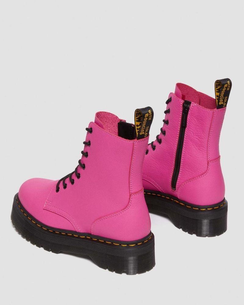 Dr Martin Martens Jadon III Boot Pisa Leather Platforms (Pisa) Platforms Boots Thrift Pink | HY33-W7WF