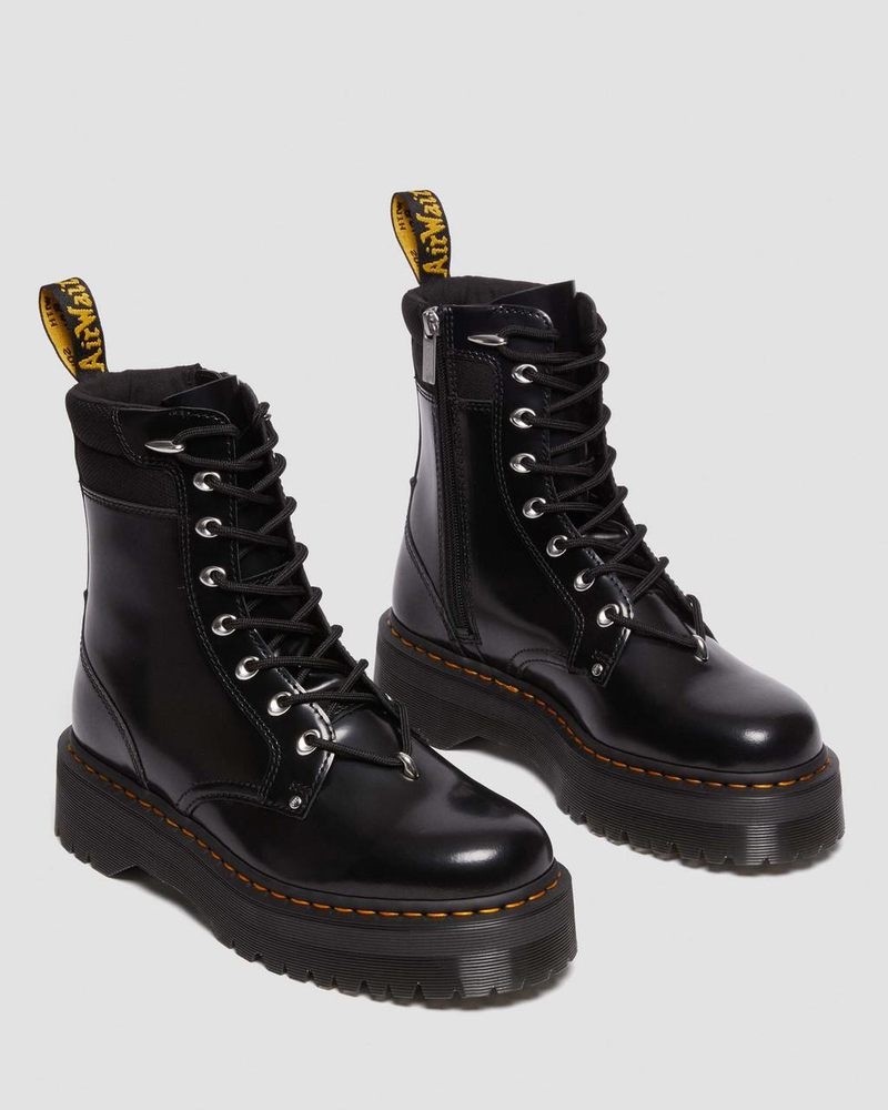 Dr Martin Martens Jadon II Boot Hardware Buttero Leather Platforms (Buttero) Platforms Boots Black | ZS28-Z9WX