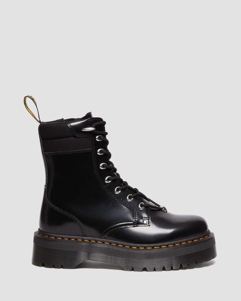 Dr Martin Martens Jadon II Boot Hardware Buttero Leather Platforms (Buttero) Platforms Boots Black | ZS28-Z9WX