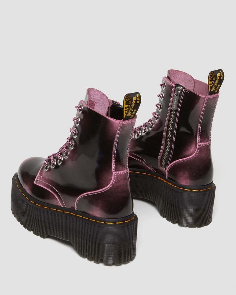 Dr Martin Martens Jadon Max Boot Distressed Leather Platforms (Arcadia) Platforms Boots Fondant Pink | XX71-W2FZ