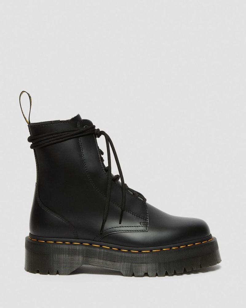 Dr Martin Martens Jarrick Smooth Leather Platform Boots (Smooth Leather) Platforms Boots Black | US42-K6WK