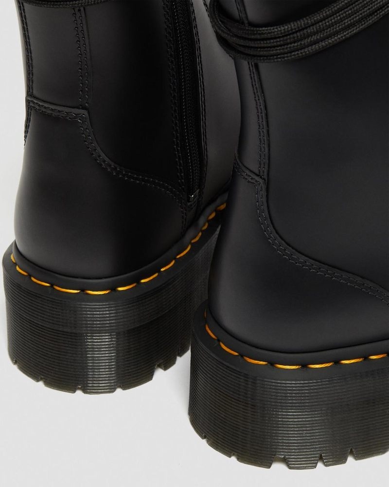 Dr Martin Martens Jarrick Smooth Leather Platform Boots (Smooth Leather) Platforms Boots Black | US42-K6WK