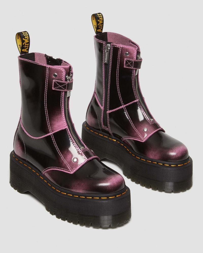 Dr Martin Martens Jetta Hi Max Distressed Leather Platform Boots (Arcadia) Platforms Boots Fondant Pink | VV01-C2HS