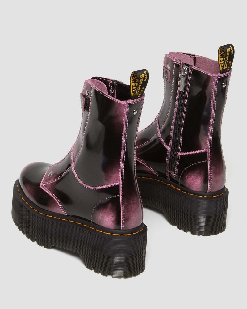 Dr Martin Martens Jetta Hi Max Distressed Leather Platform Boots (Arcadia) Platforms Boots Fondant Pink | VV01-C2HS