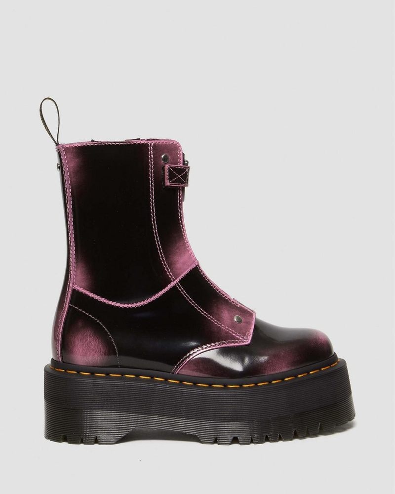 Dr Martin Martens Jetta Hi Max Distressed Leather Platform Boots (Arcadia) Platforms Boots Fondant Pink | VV01-C2HS