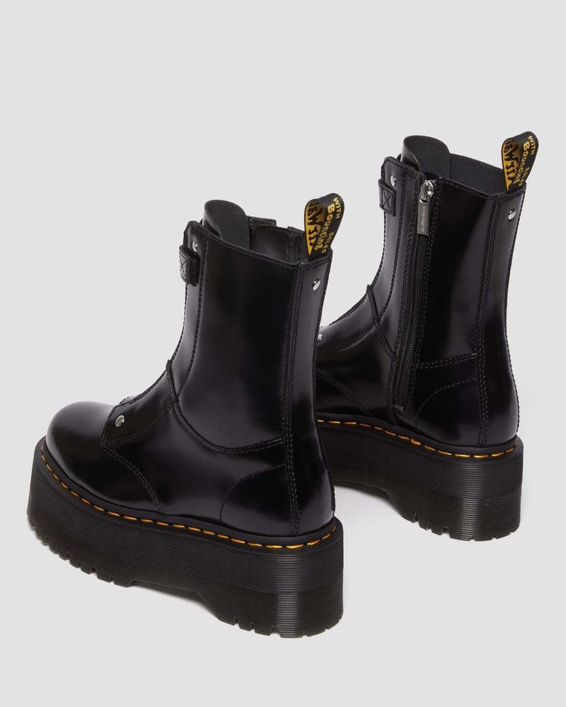 Dr Martin Martens Jetta Hi Max Leather Platform Boots (Buttero) Platforms Boots Black | AK72-F5HA