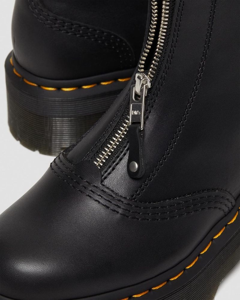 Dr Martin Martens Jetta Zipped Sendal Leather Platform Boots (Sendal) Platforms Boots Black | UT12-V7RZ