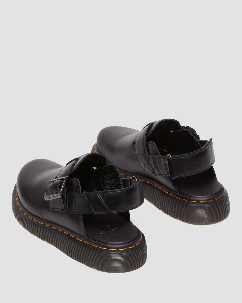 Dr Martin Martens Jorge II Brando Leather Slingback Mules (Brando) Sandals Black | HA36-D3UW